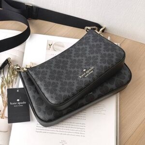 NWT Kate Spade KI372 Spade Flower Small Crossbody In Black